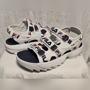 Fila Disupter Sandals Red White & Blue Strappy Women's Size 10
